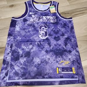 New Nike LeBron James Purple Swingman Jersey FD4093 580